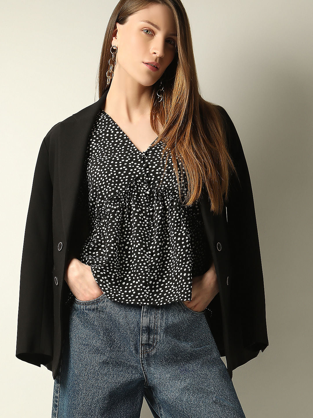 トップス room306 Random Dot Volume Tops Buy Women Ribbed Top Online at just Rs. 999.0 - 1000016020676
