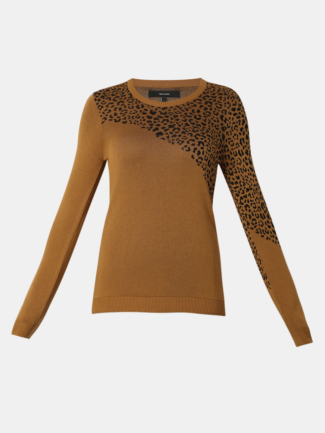 Brown Animal Print Pullover