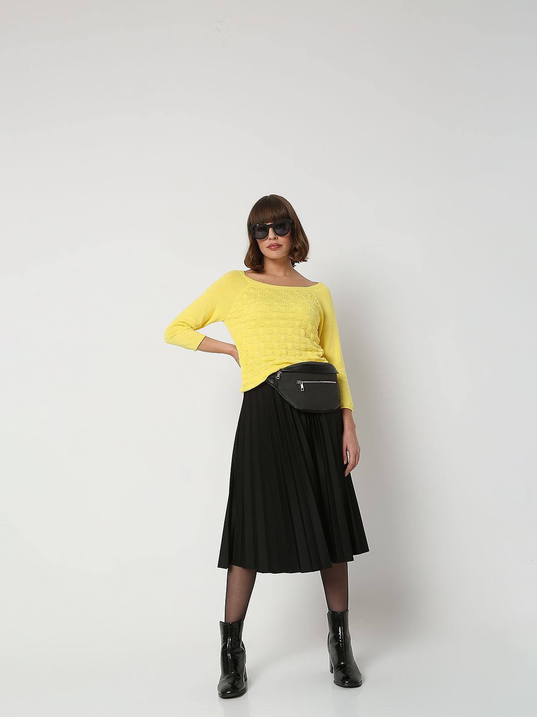 Yellow Jacquard Pullover