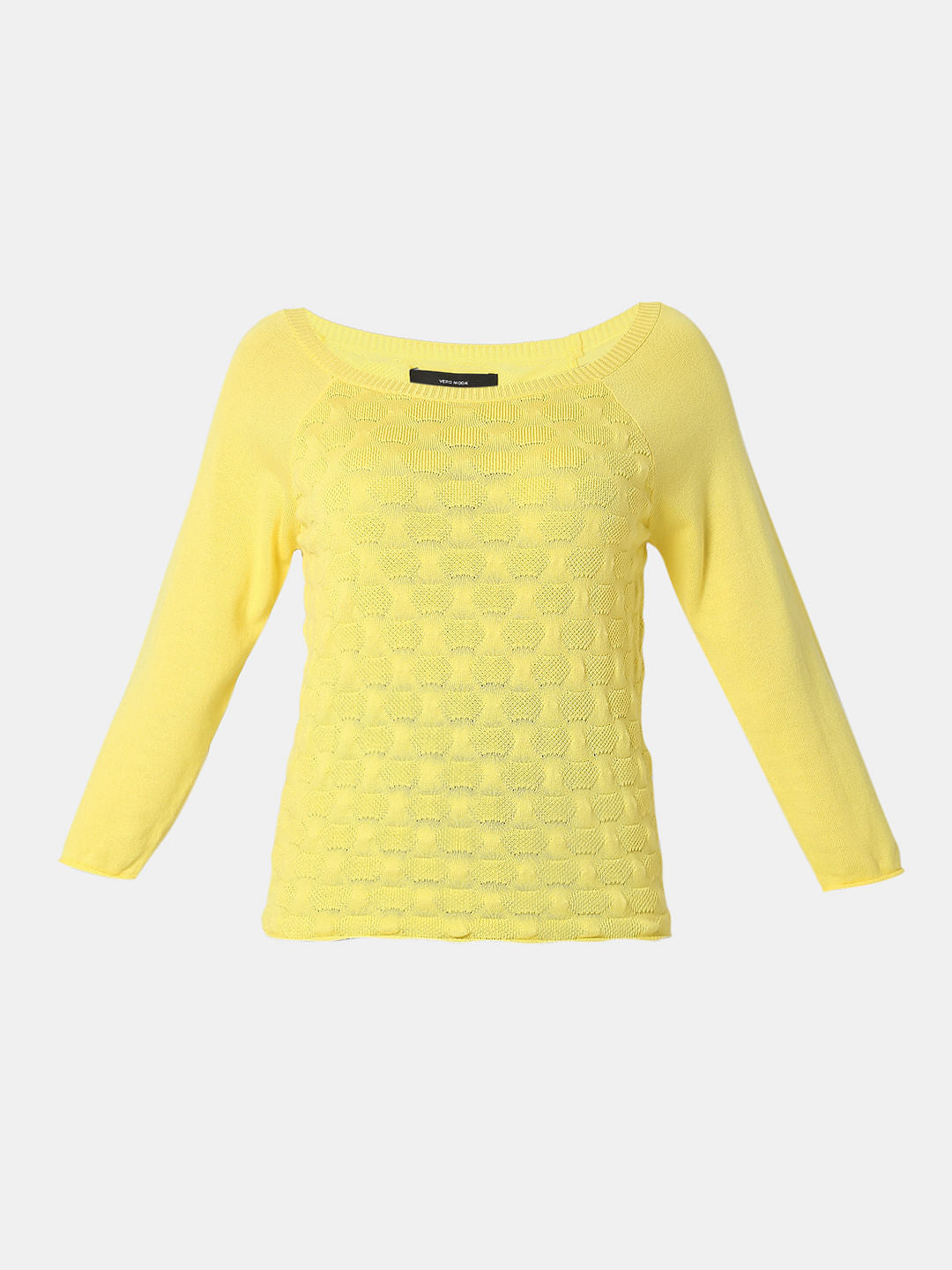 Yellow Jacquard Pullover