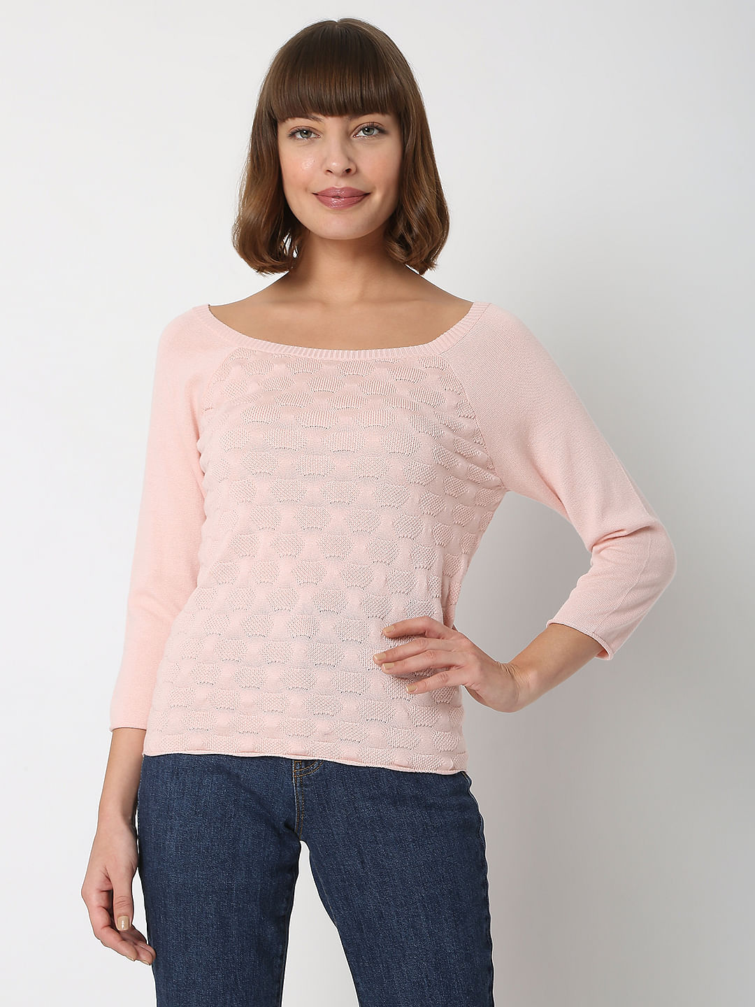 Pink Jacquard Pullover