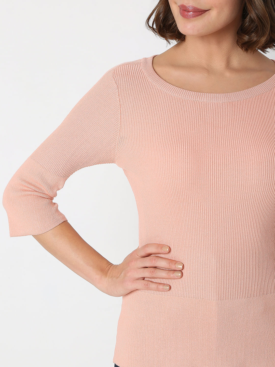 Pink Ribbed Top