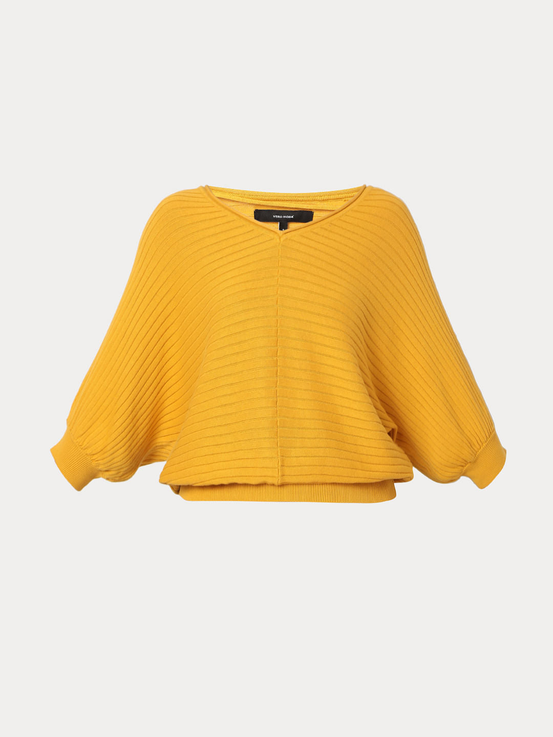 Yellow Dolman Sleeve Knit Top