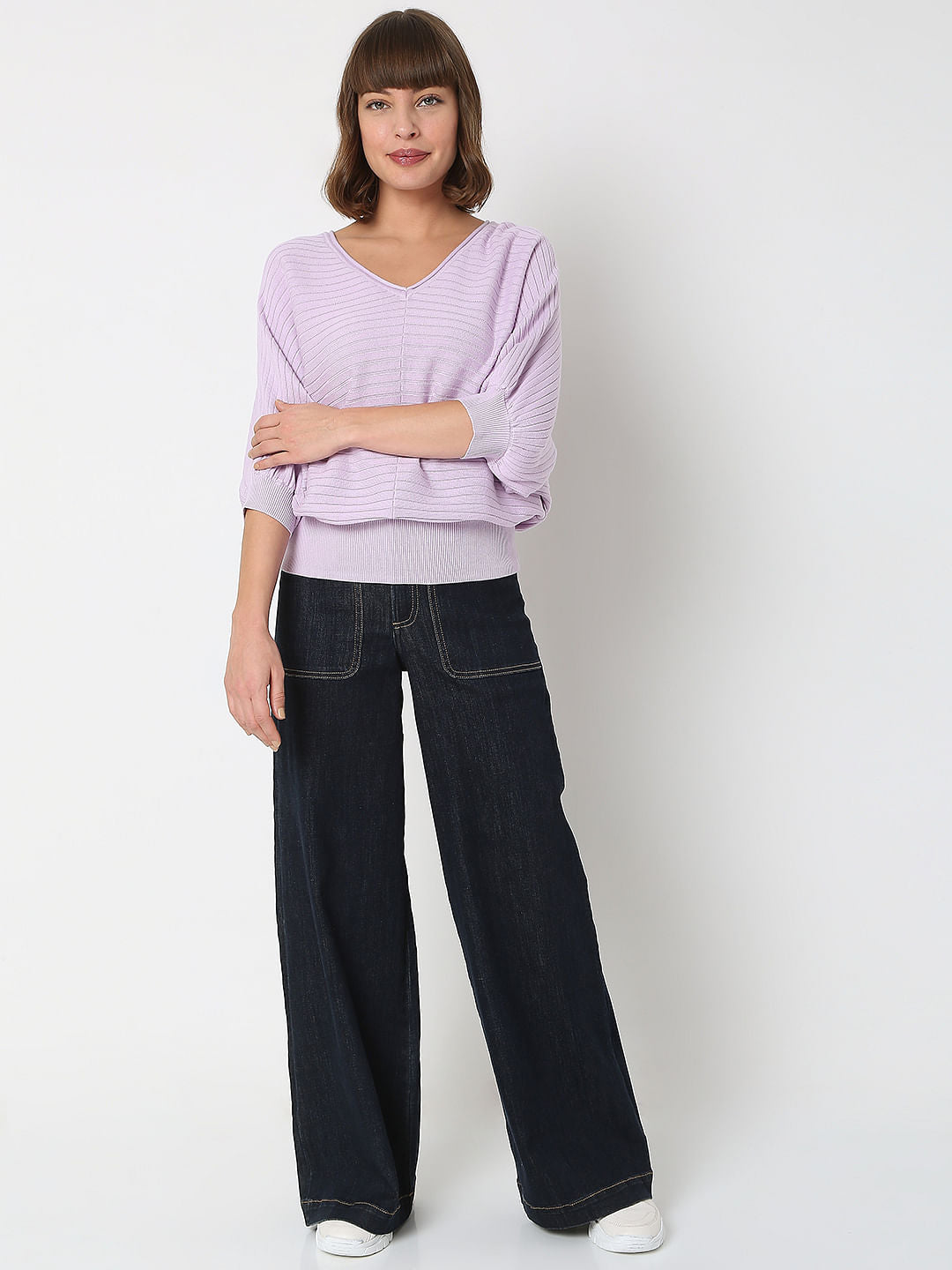 Lilac Dolman Sleeve Knit Top