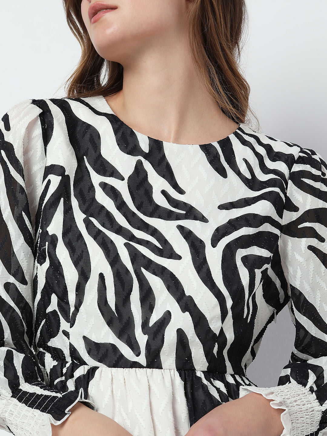 Black Printed Midi Dress