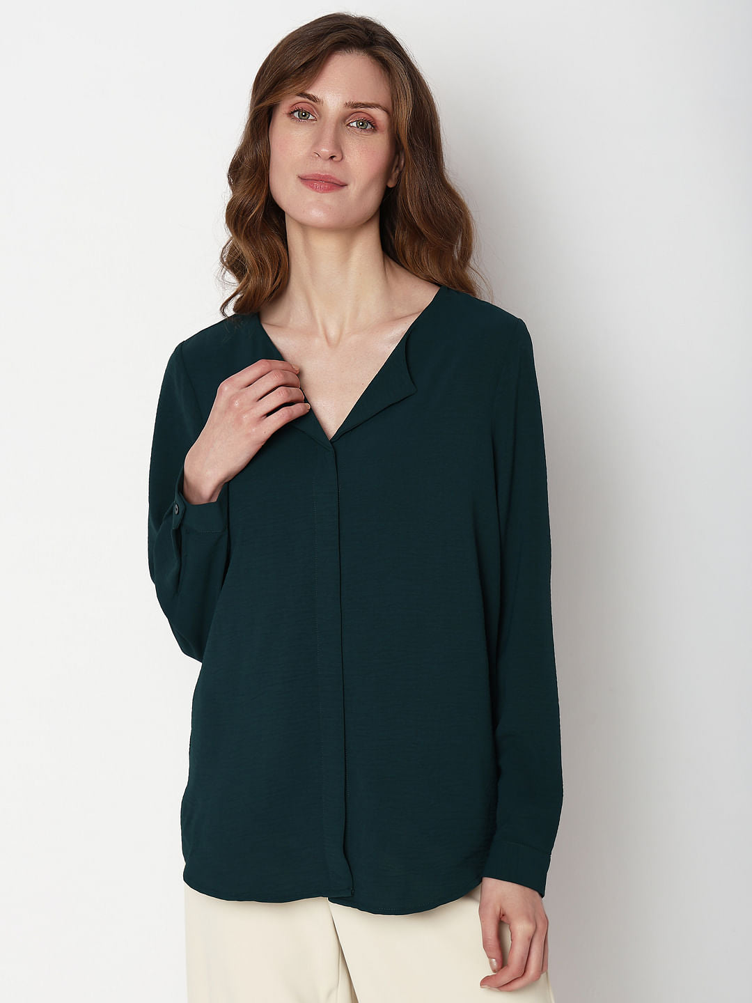 Dark Green Solid Shirt