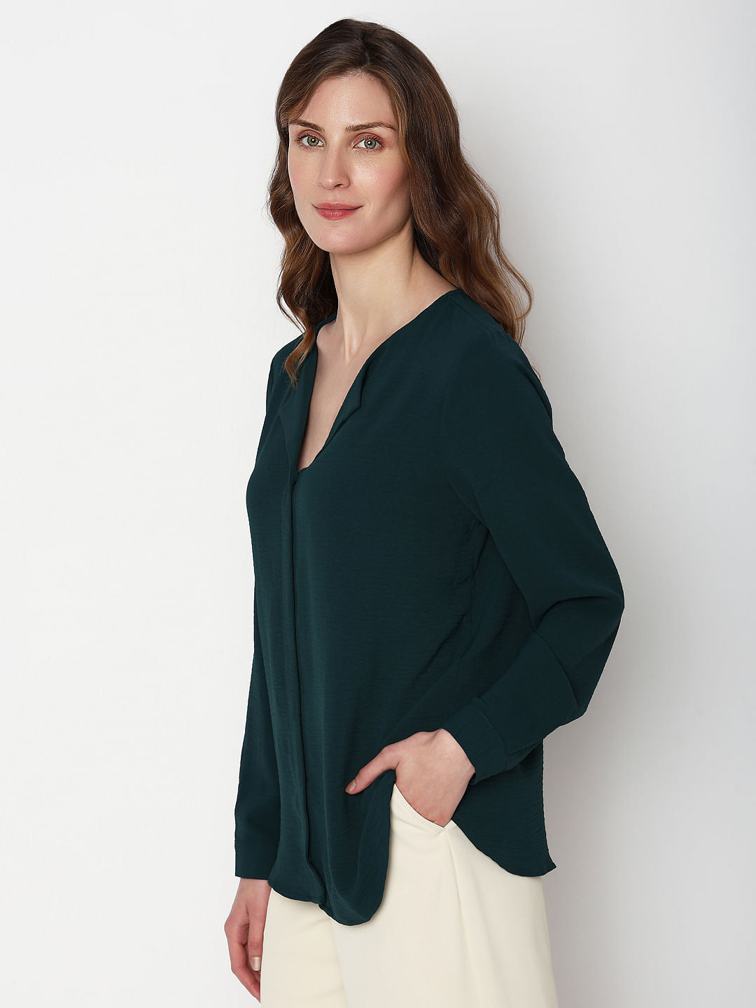Dark Green Solid Shirt
