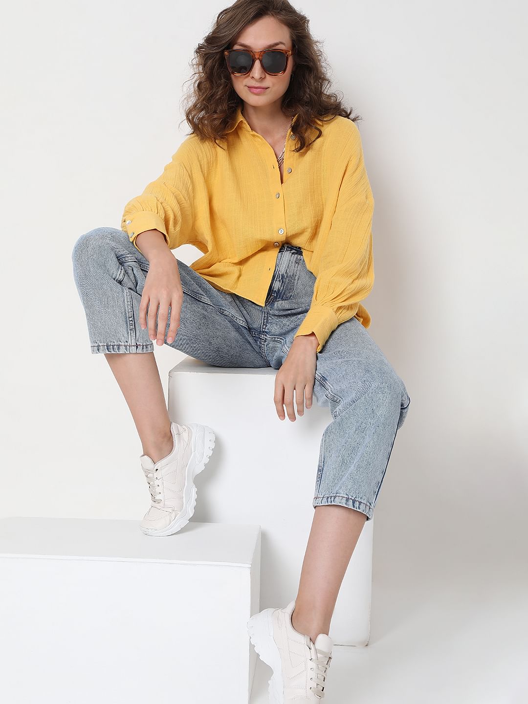 Mustard Textured Shirt