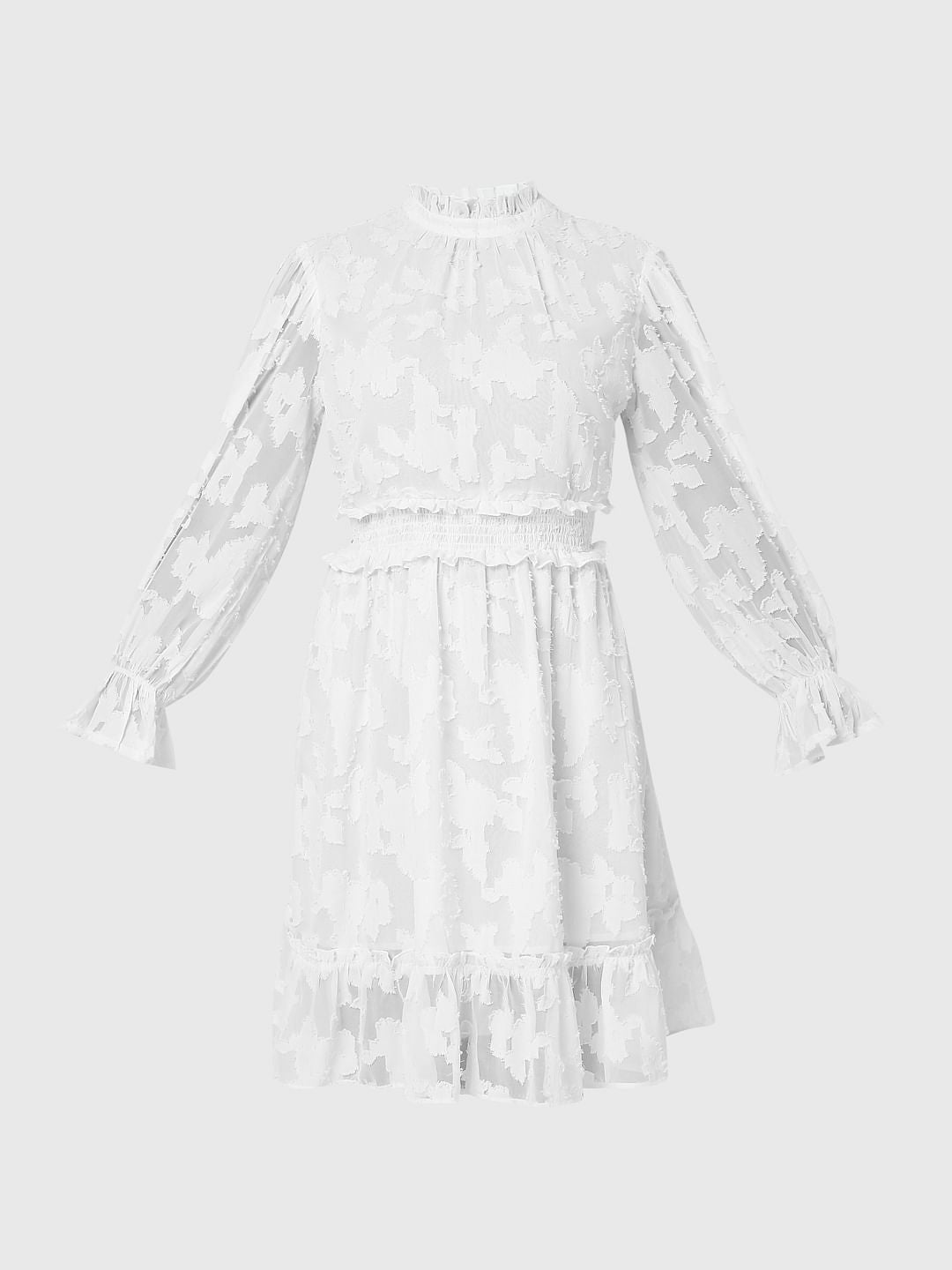 White Floral Fit & Flare Dress