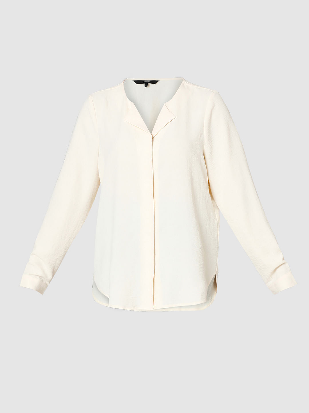 Ecru Folded Collar Top