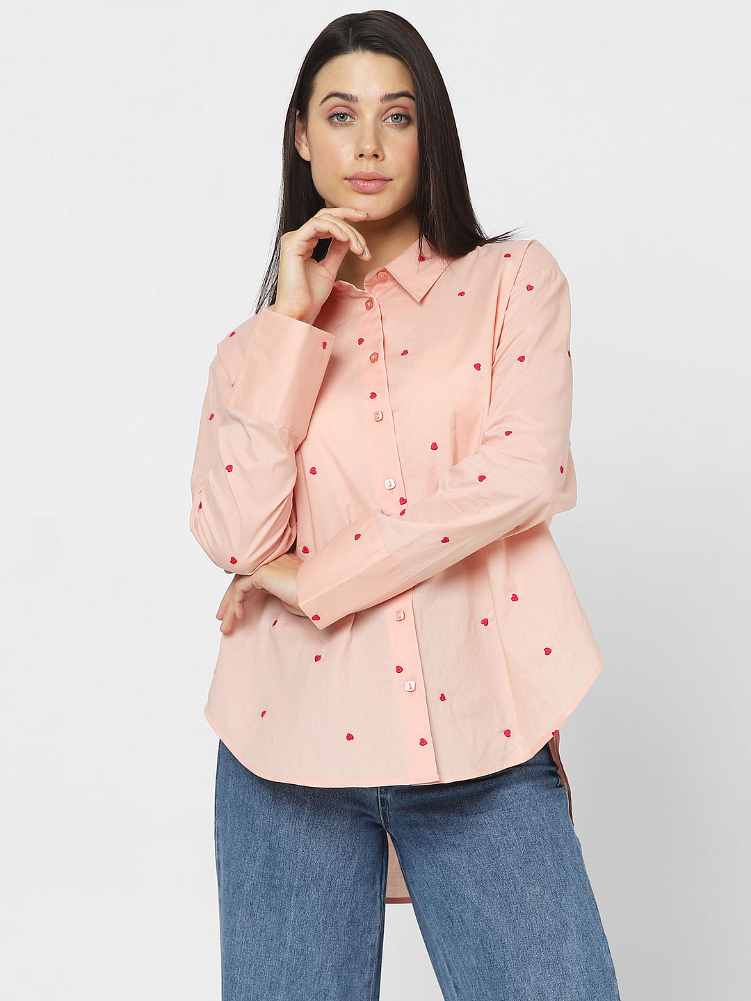 Pink Heart Print Shirt