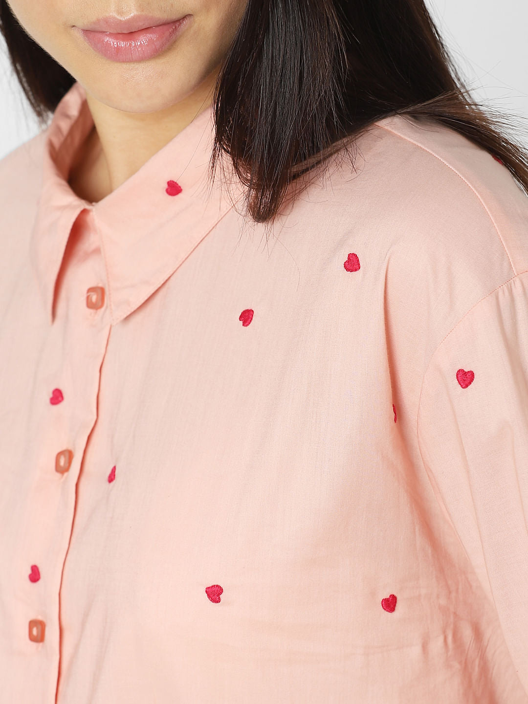 Pink Heart Print Shirt