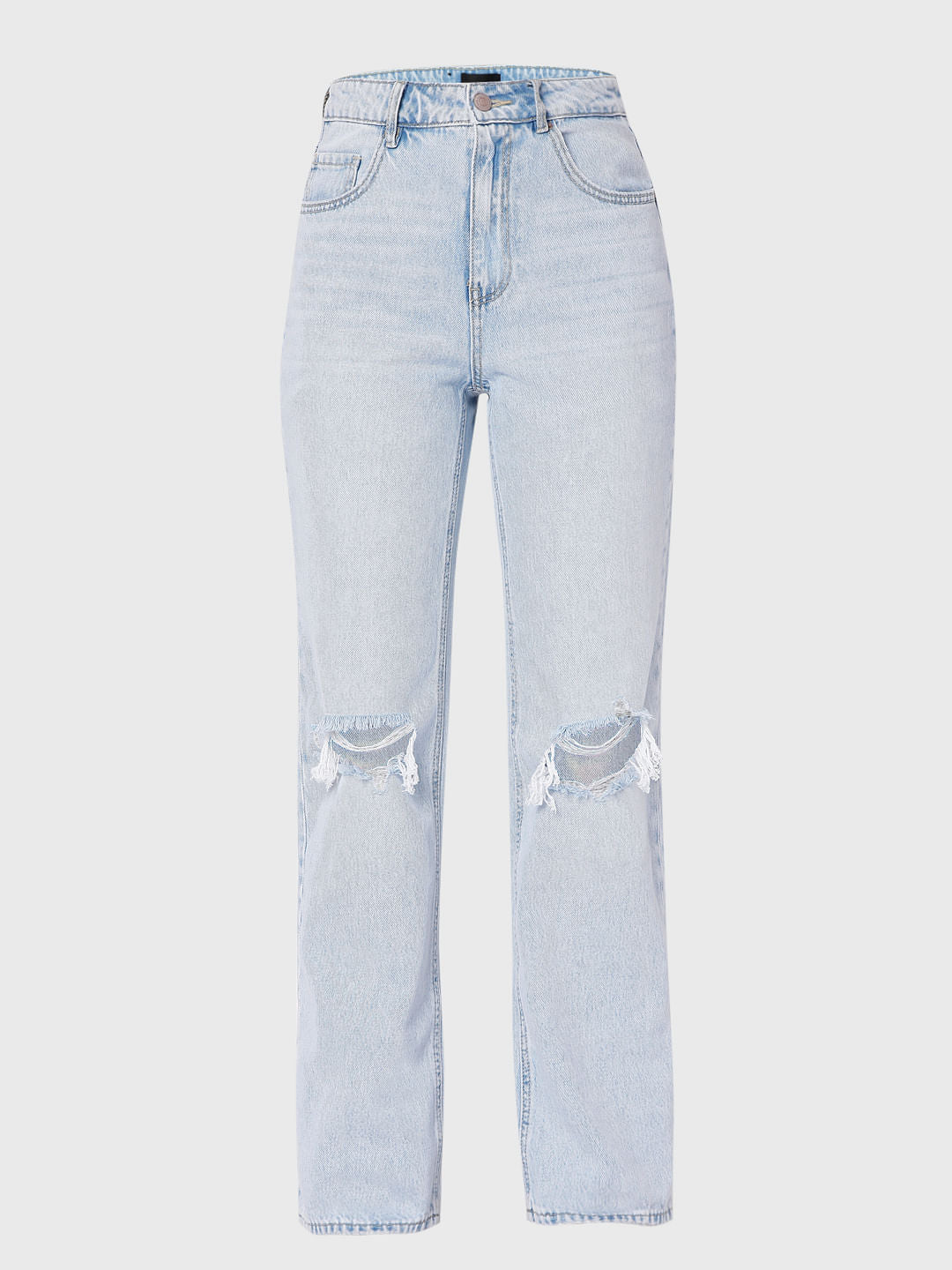 Light Blue Ripped Loose Fit Jeans