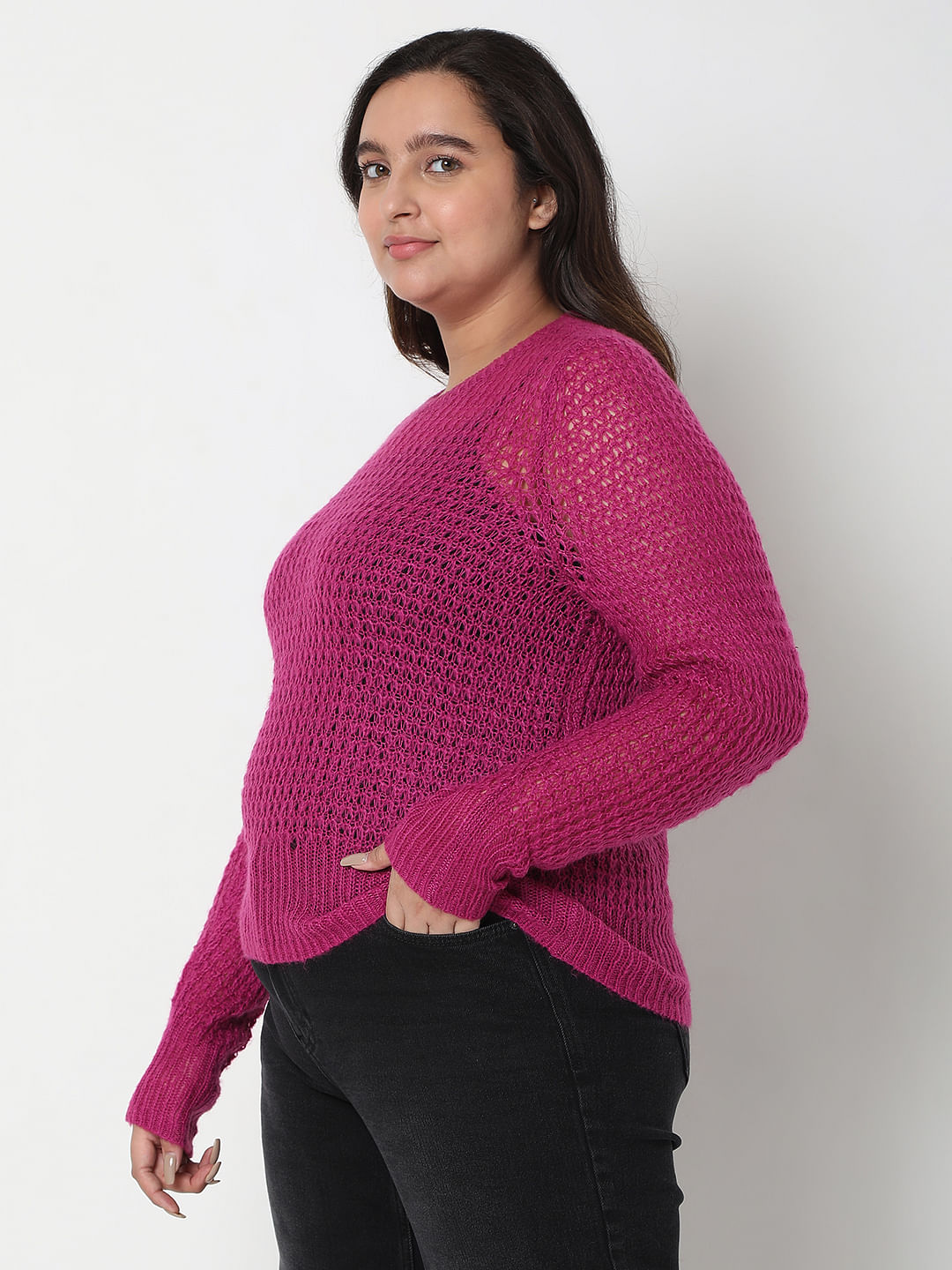 Curve Purple Knit Sweater