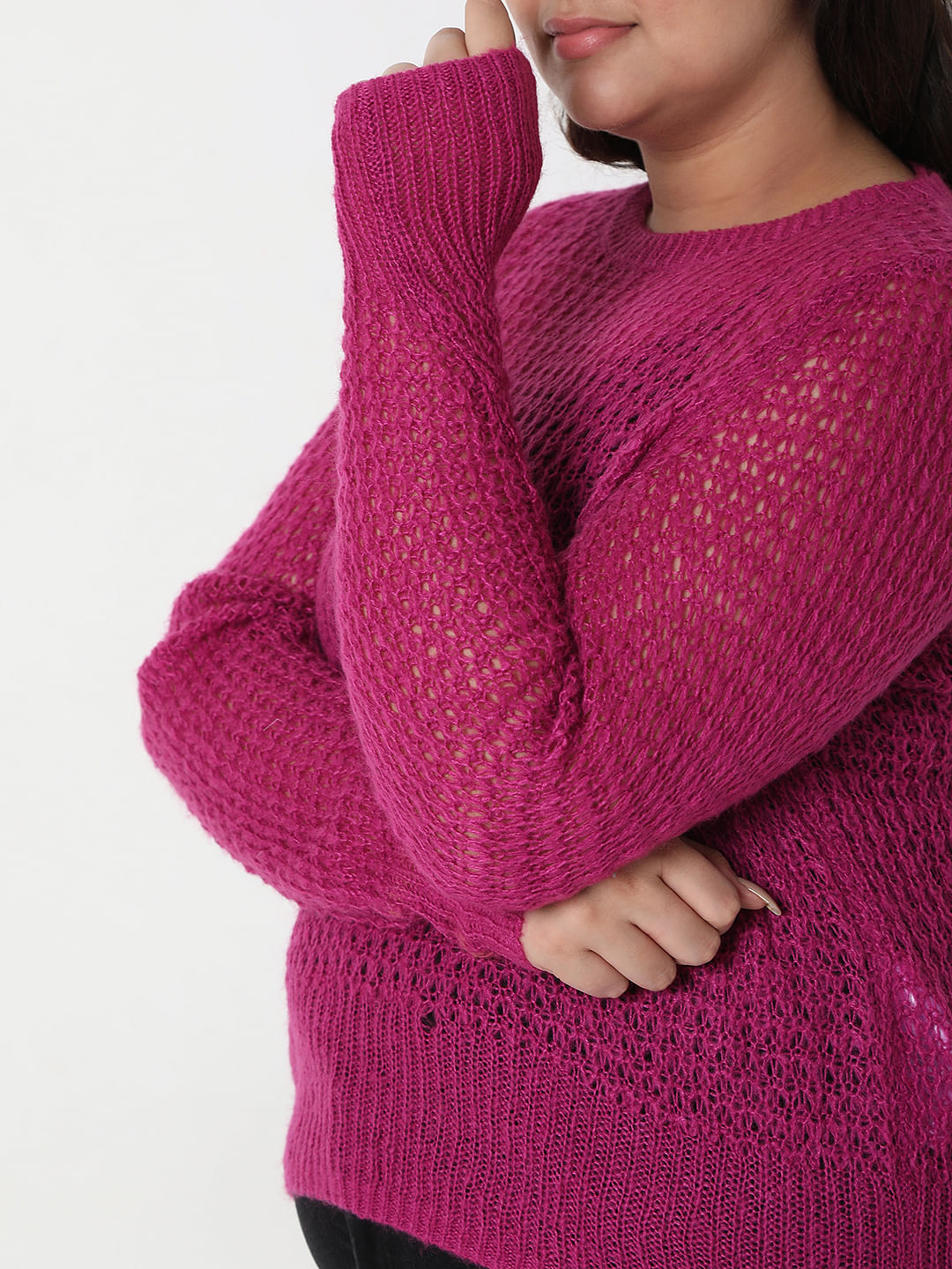 Curve Purple Knit Sweater