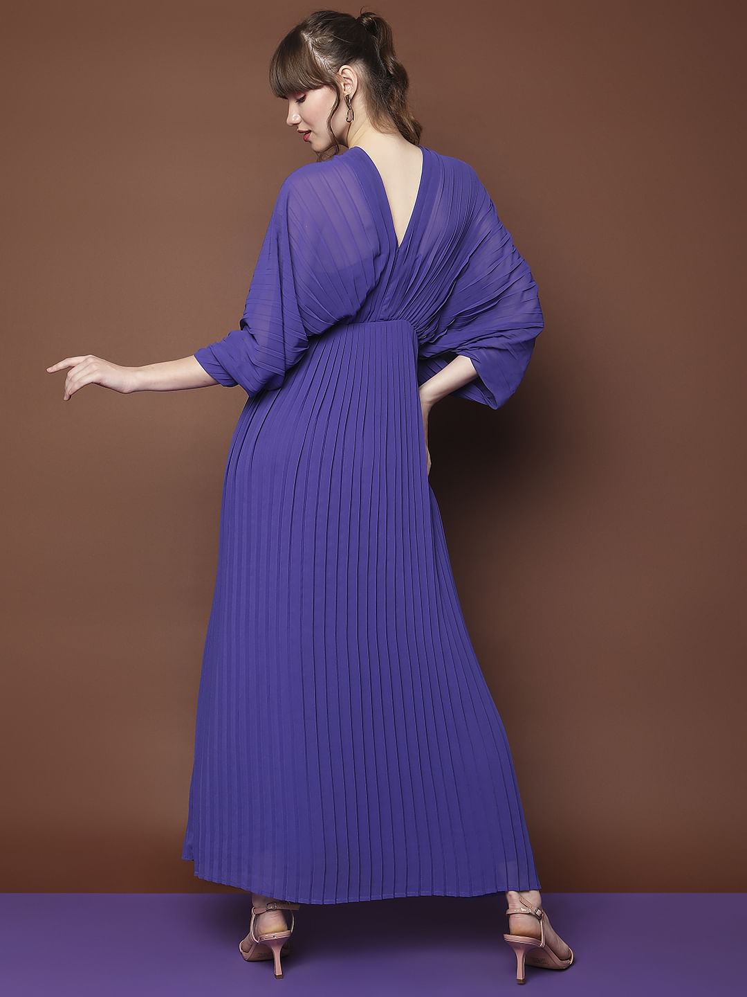 Marquee Purple Pleated Maxi Dress