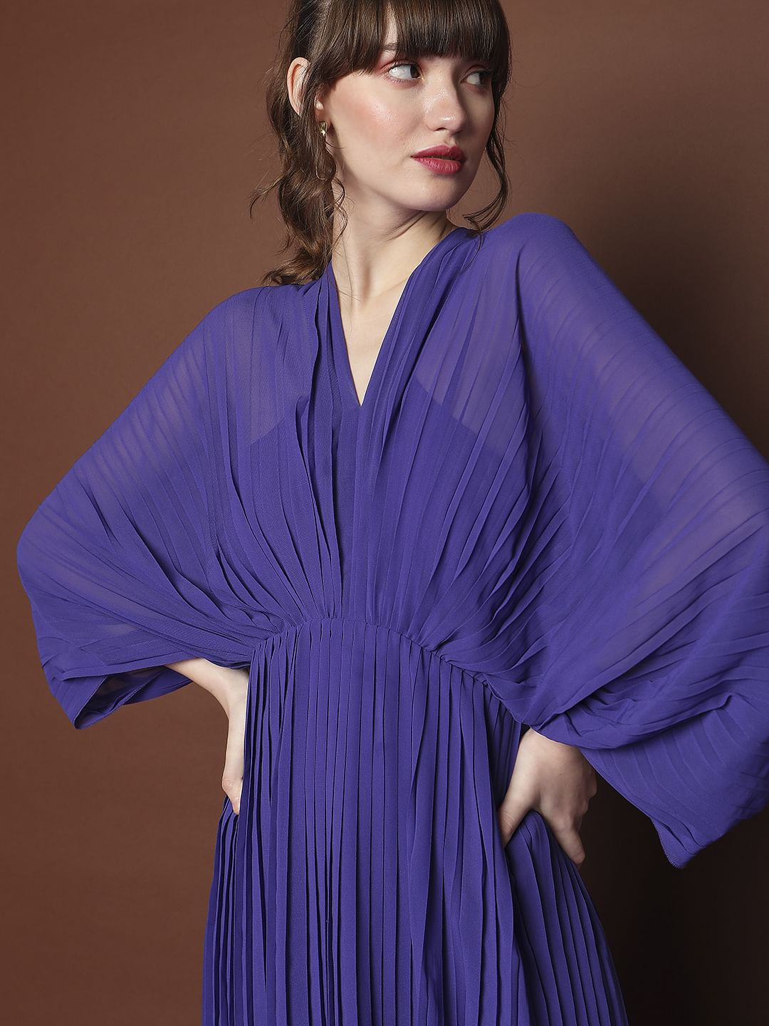 Marquee Purple Pleated Maxi Dress