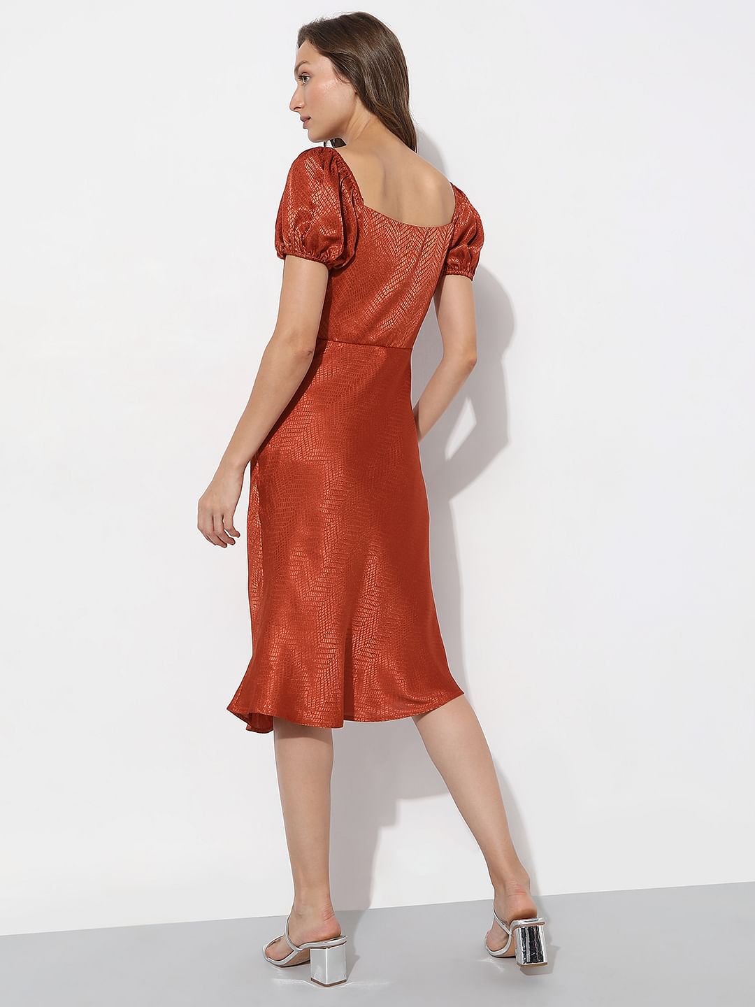 Rust Red Midi Dress