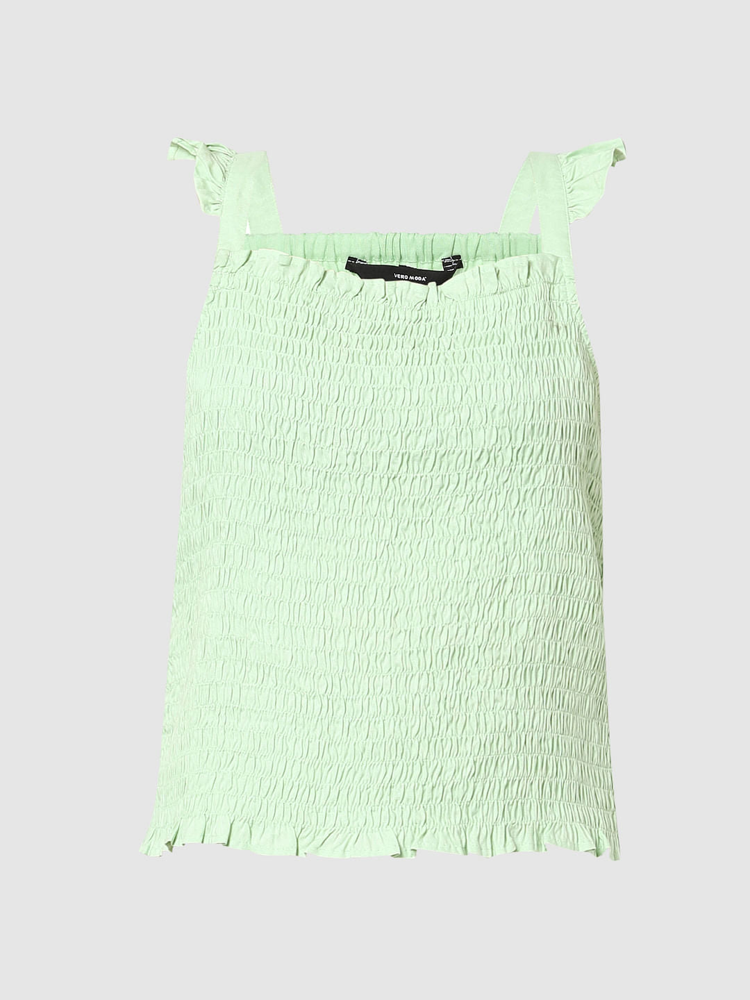 Green Smocked Top