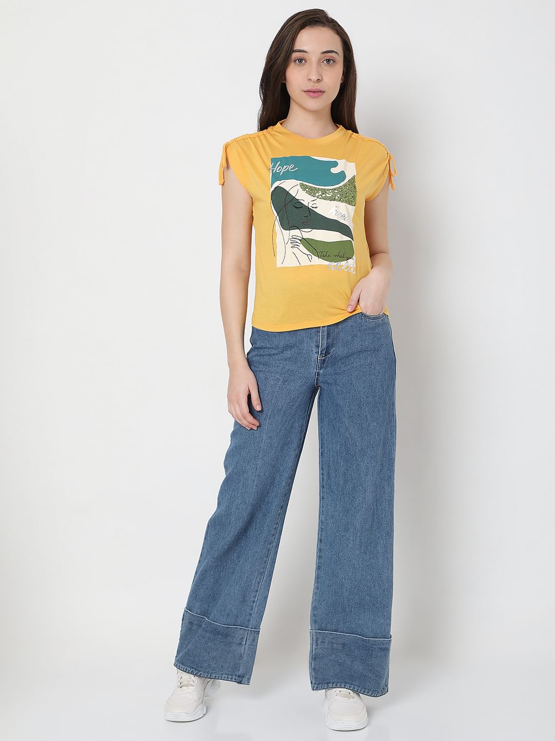 Yellow Graphic Print T-Shirt