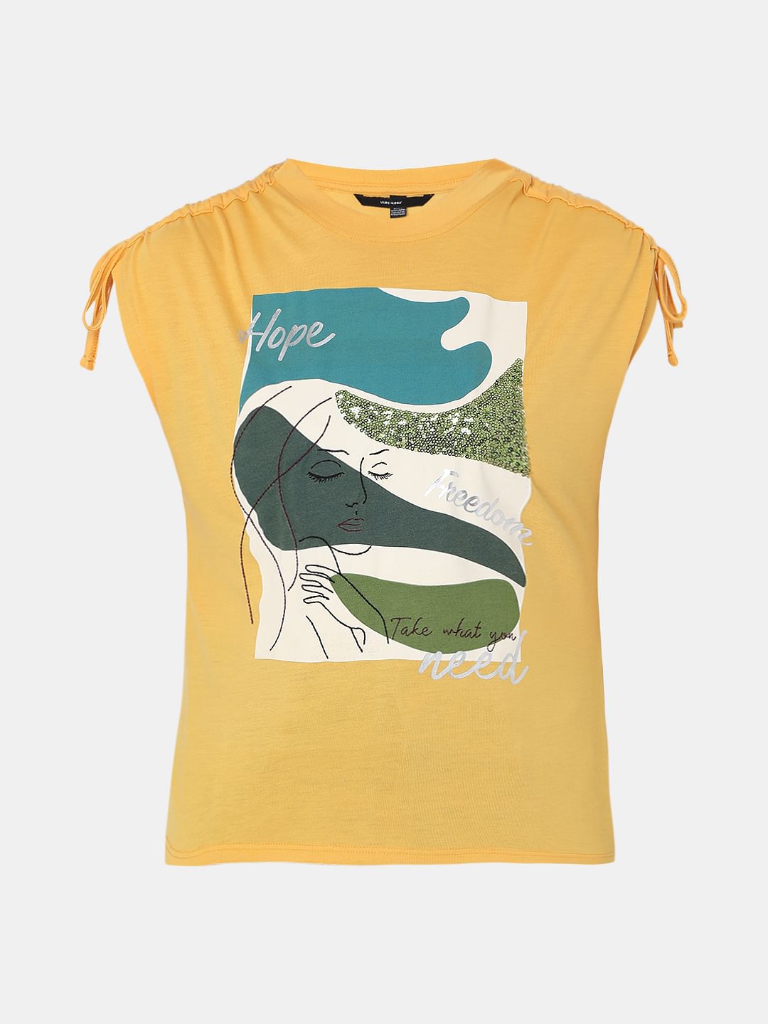 Yellow Graphic Print T-Shirt