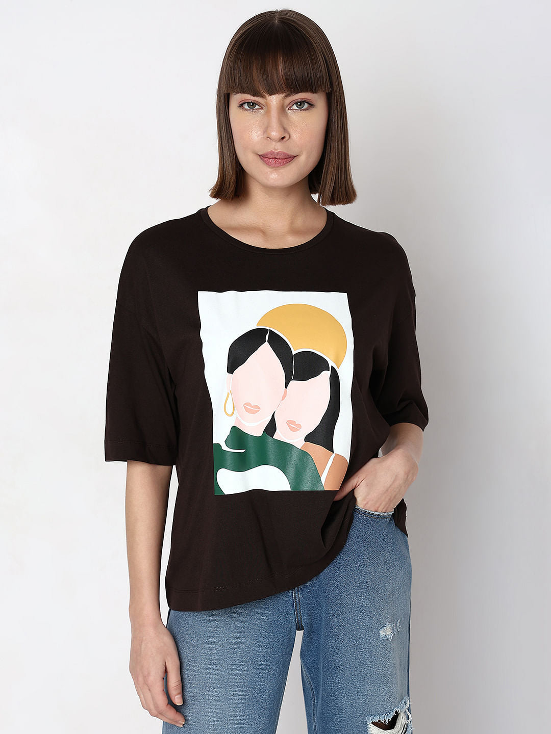 Black Graphic Print T-Shirt