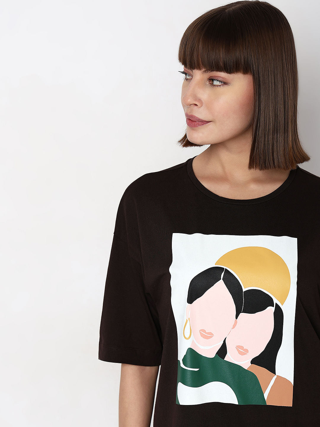Black Graphic Print T-Shirt
