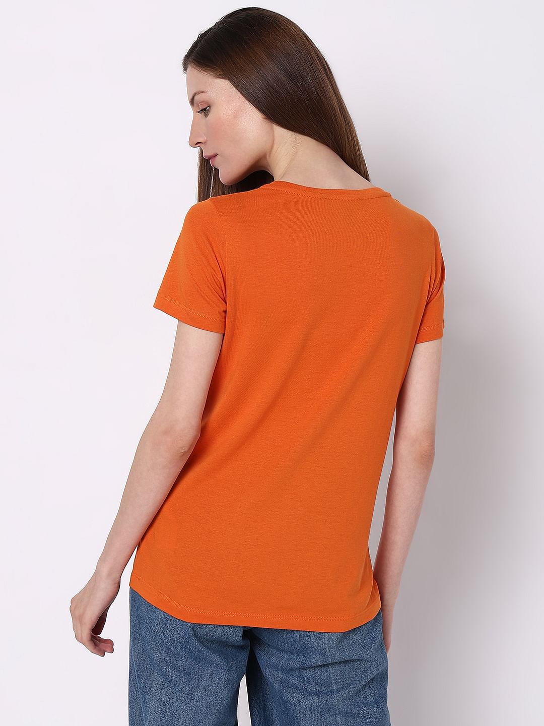 Orange Graphic Print T-Shirt