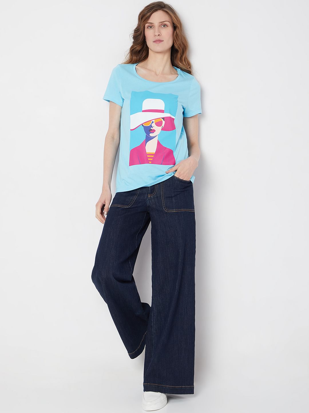 Blue Graphic Print T-Shirt