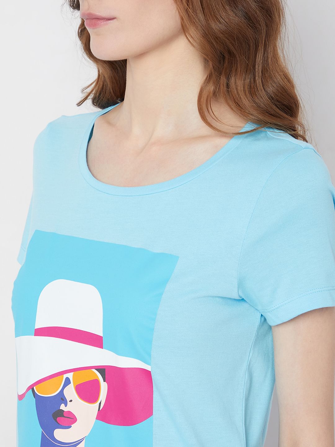 Blue Graphic Print T-Shirt