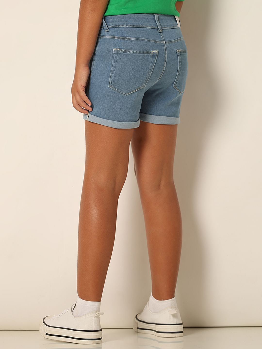 Girls Blue Denim Shorts