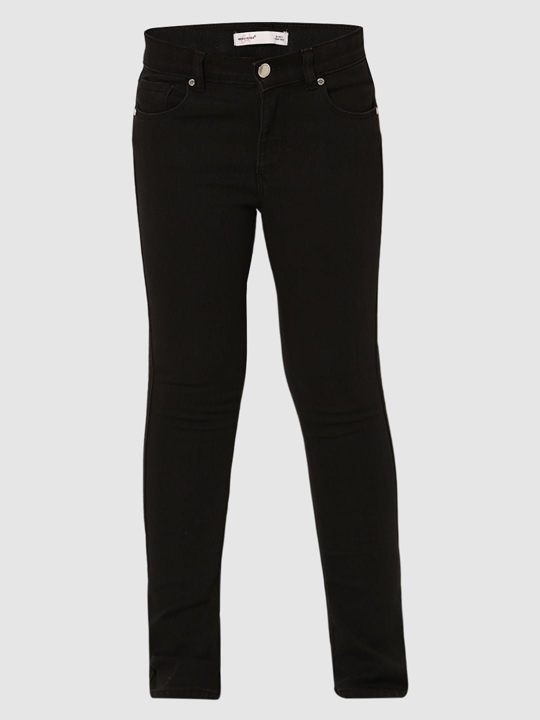Girls Black Mid Rise Flared Jeans