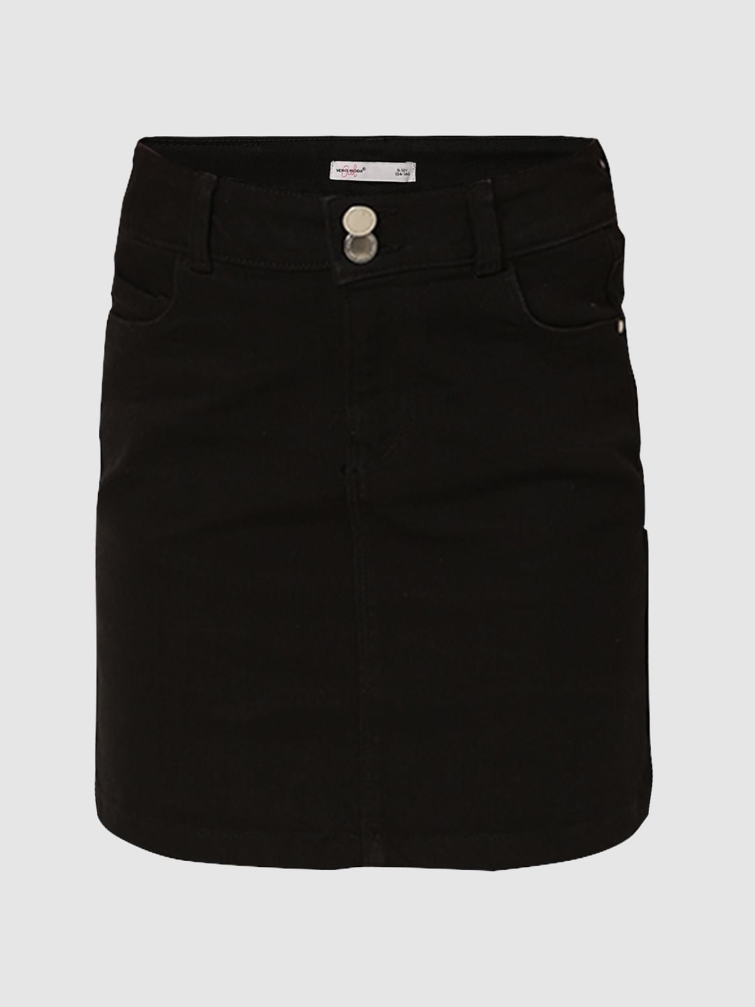 Girls Black Denim Skirt