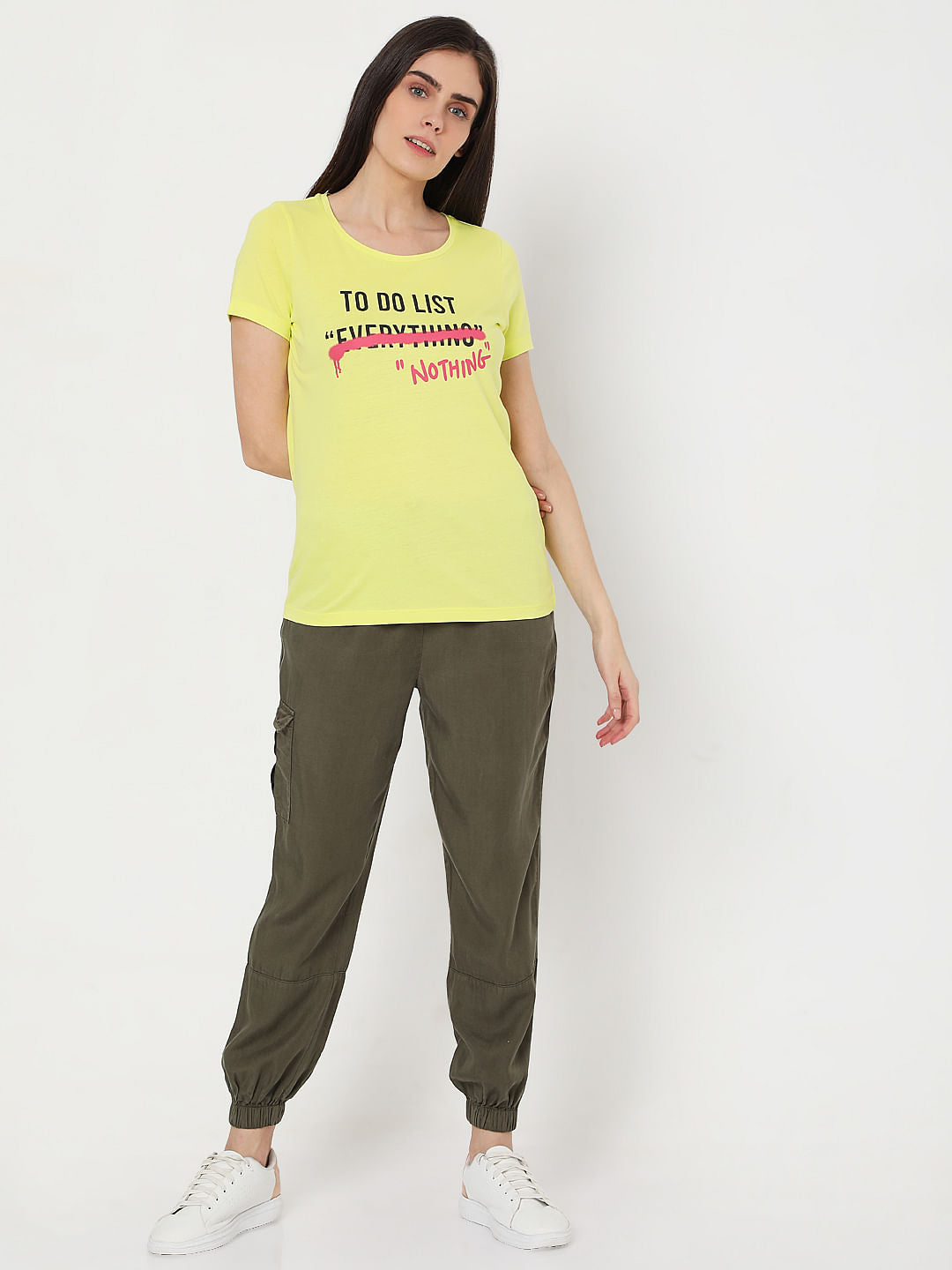 Yellow Slogan Print T-Shirt
