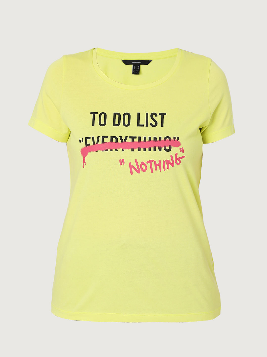 Yellow Slogan Print T-Shirt