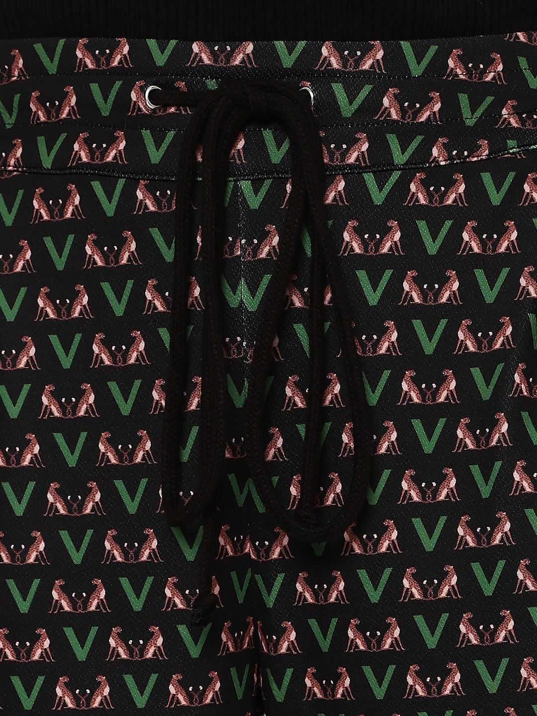 Black Mid Rise Printed Co-Ord Set Joggers