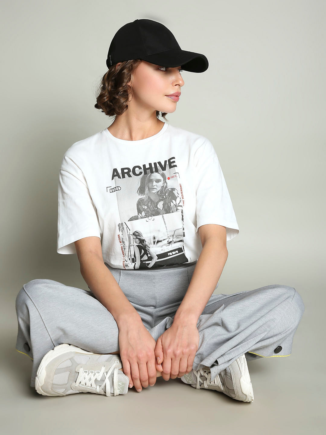 White Graphic Print T-Shirt