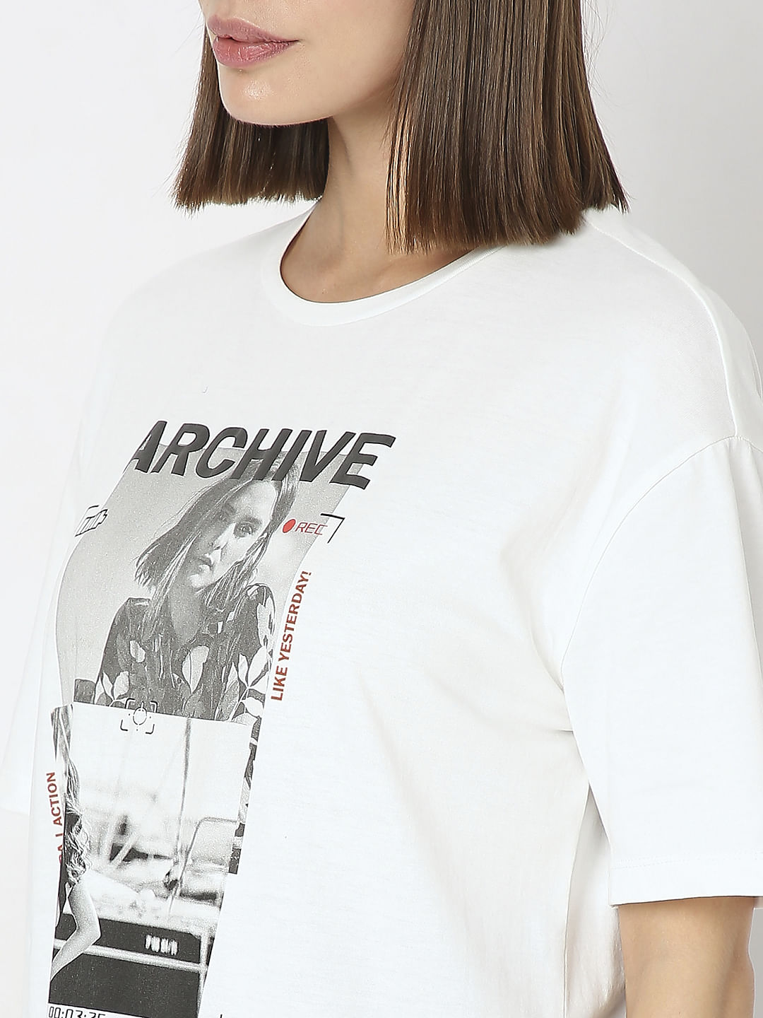 White Graphic Print T-Shirt