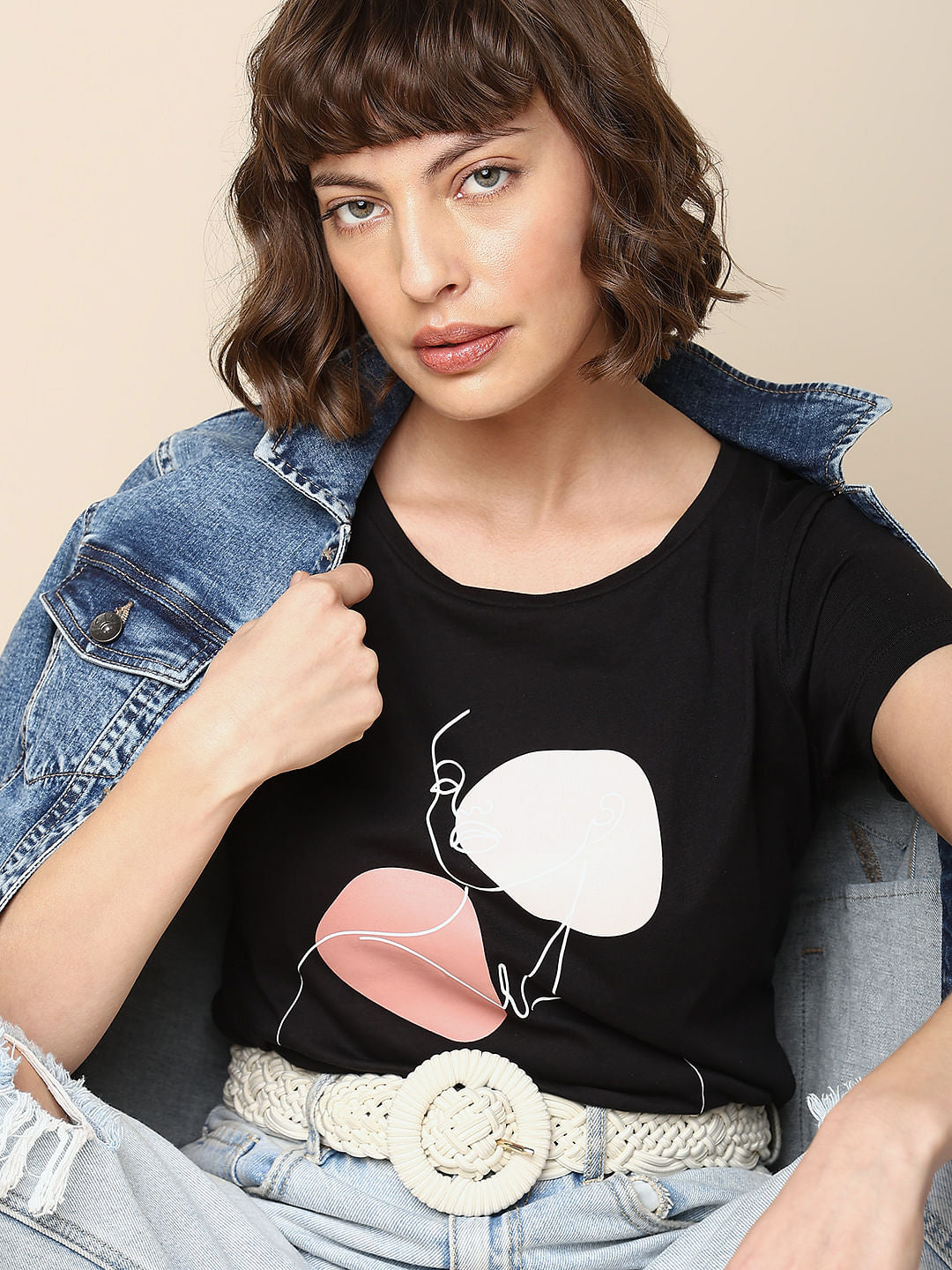 Black Graphic Print T-Shirt