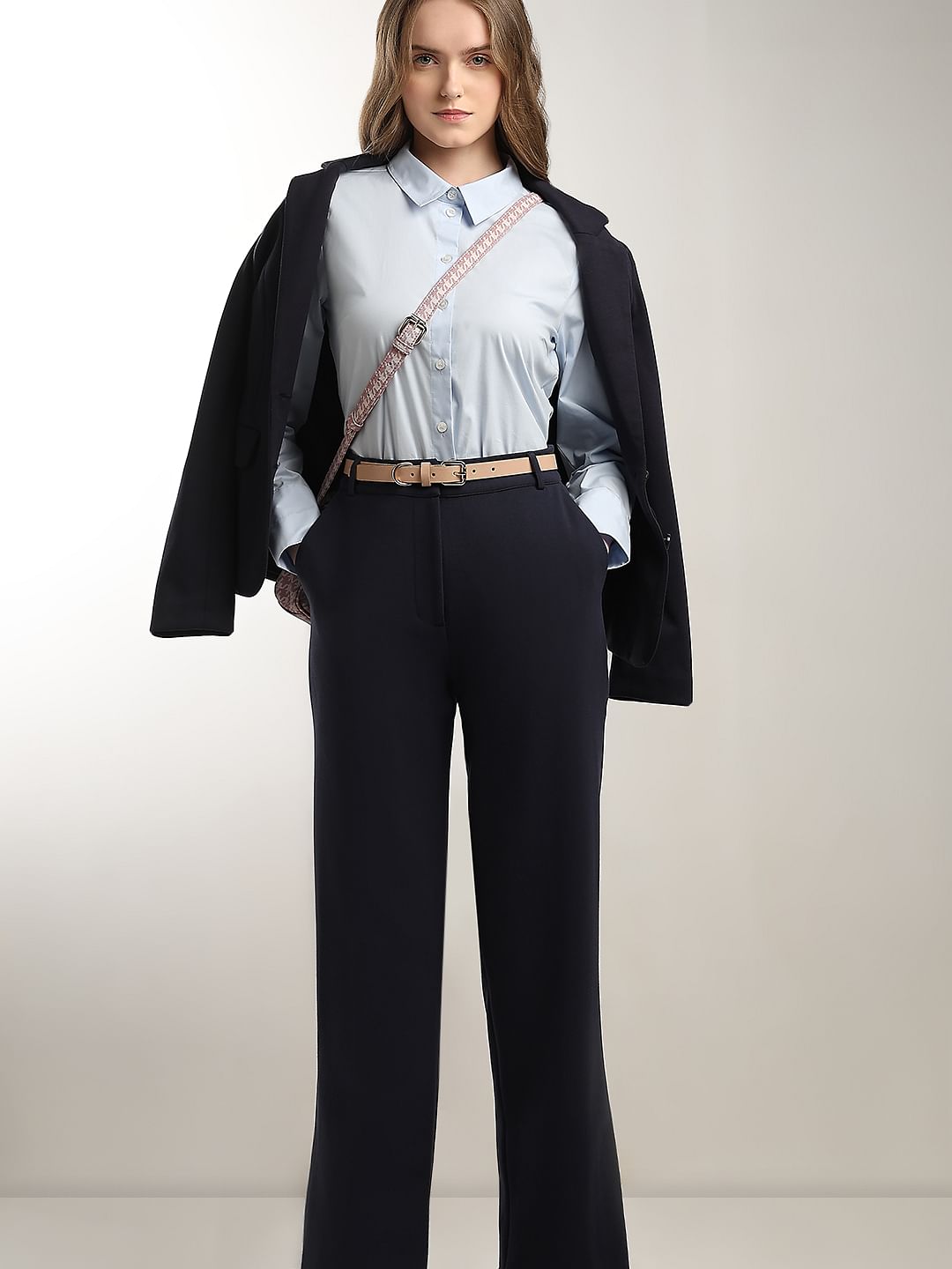 Light Blue Fitted Full Sleeves Shirt