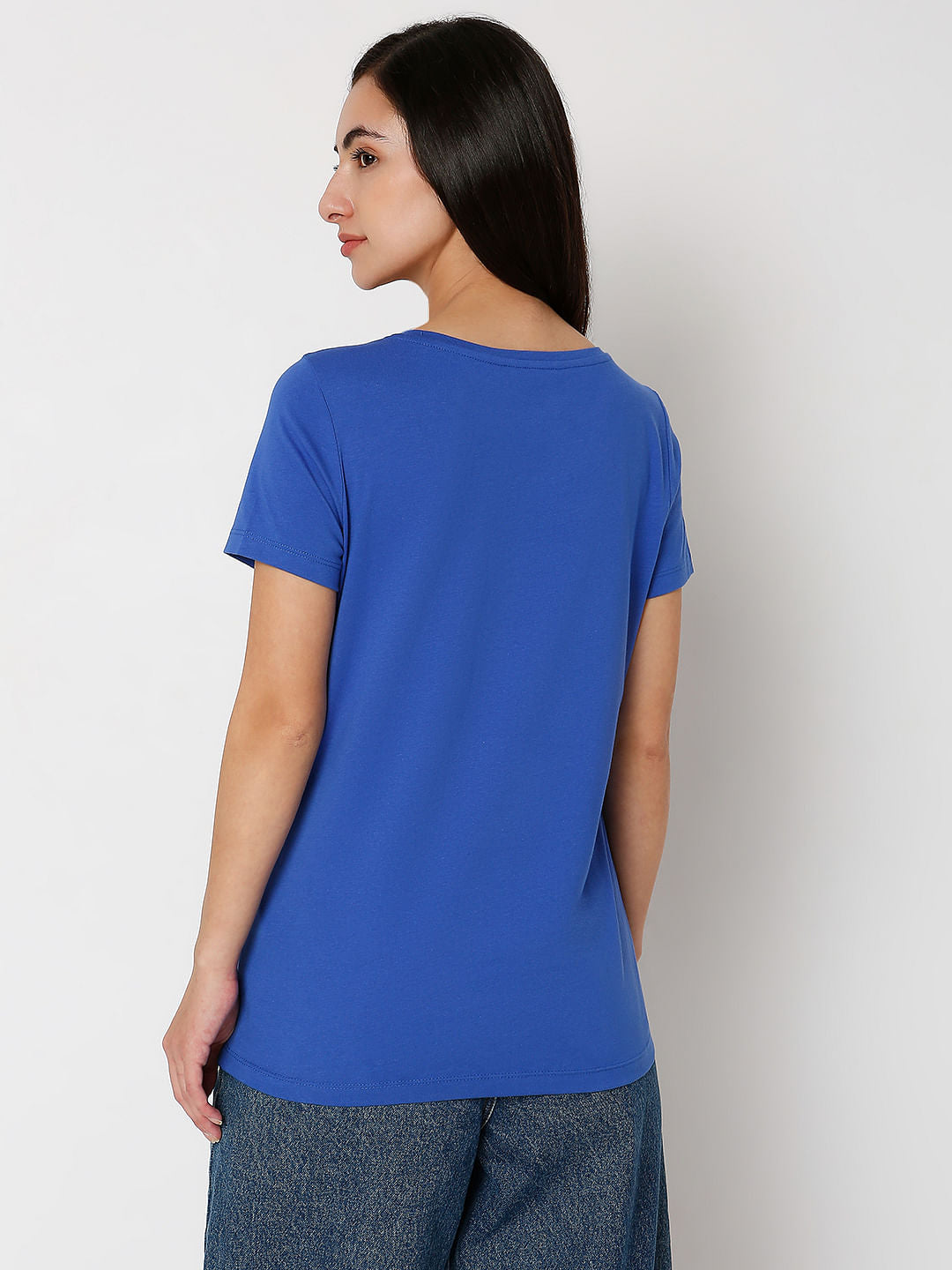 Blue Typographic Print T-Shirt