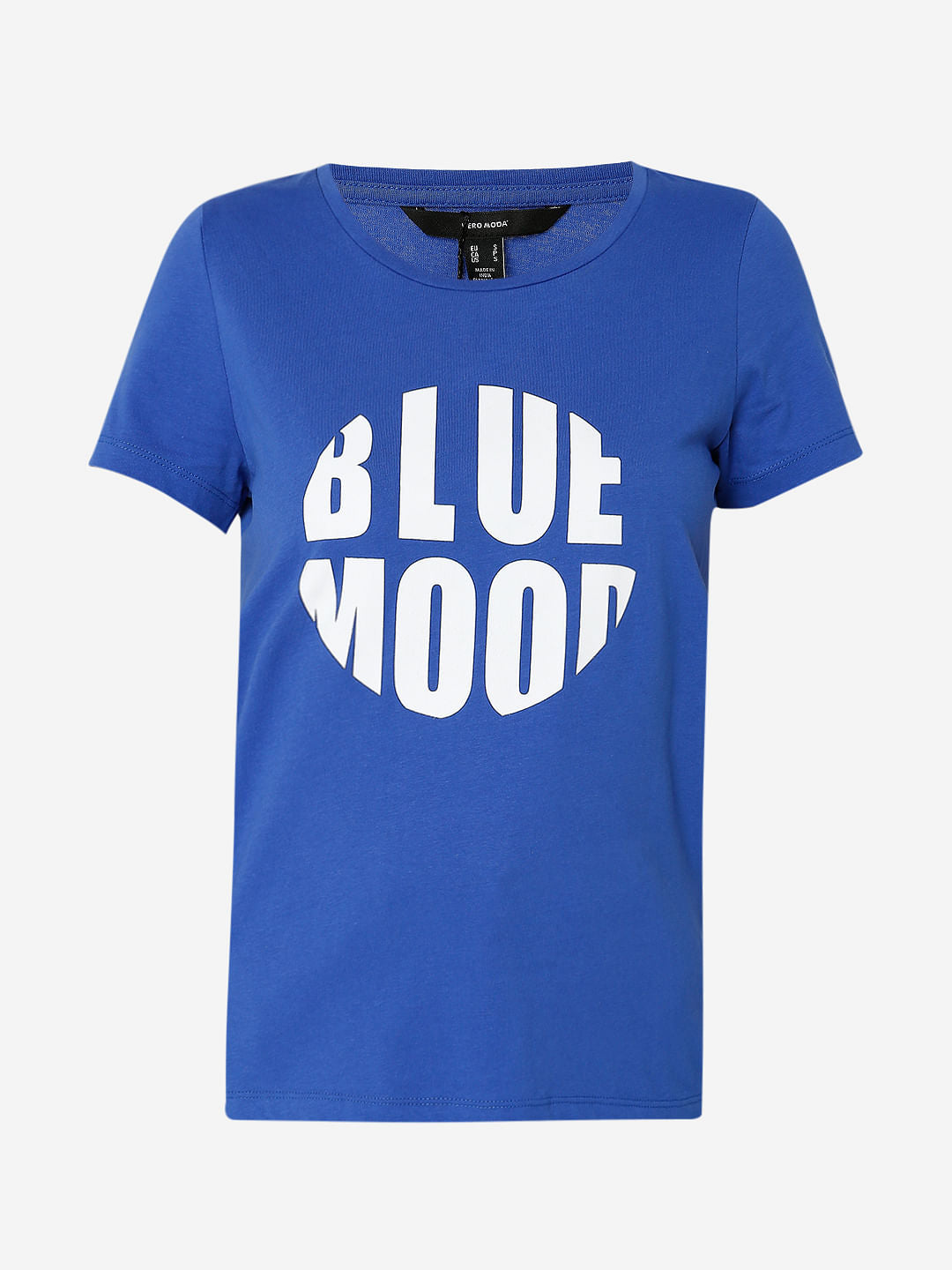 Blue Typographic Print T-Shirt