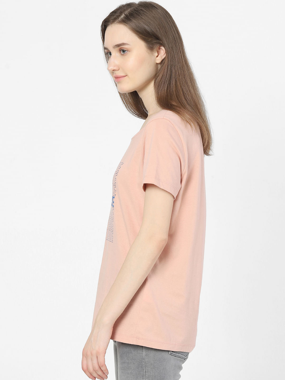 Pink Typographic Print T-Shirt