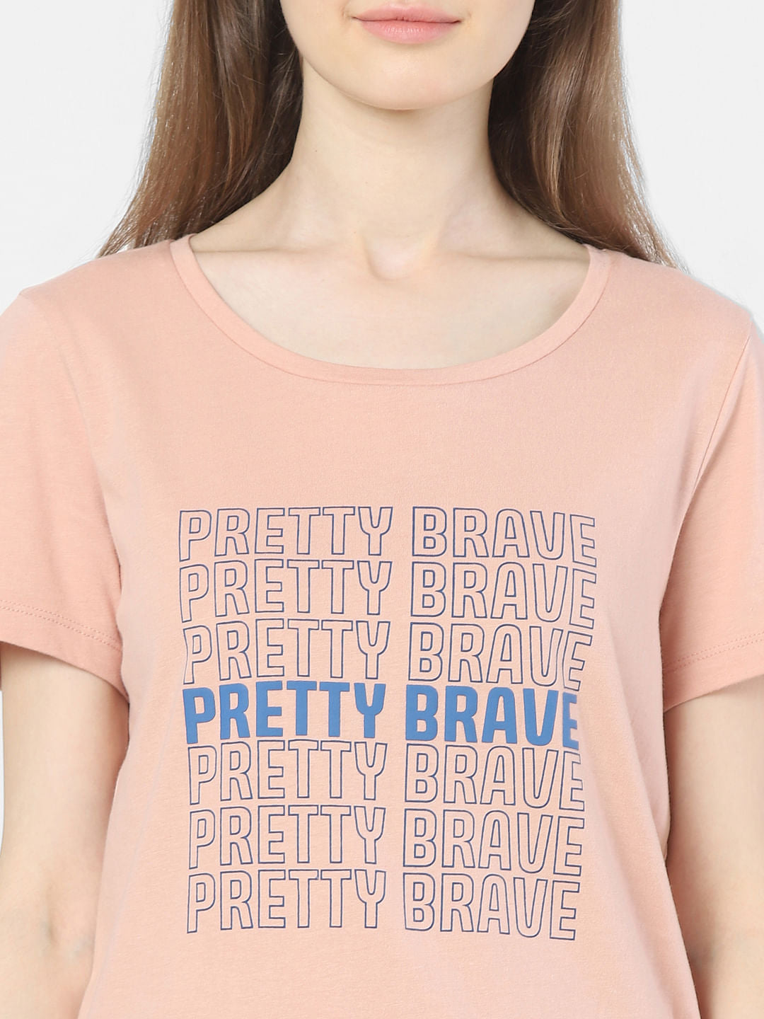 Pink Typographic Print T-Shirt