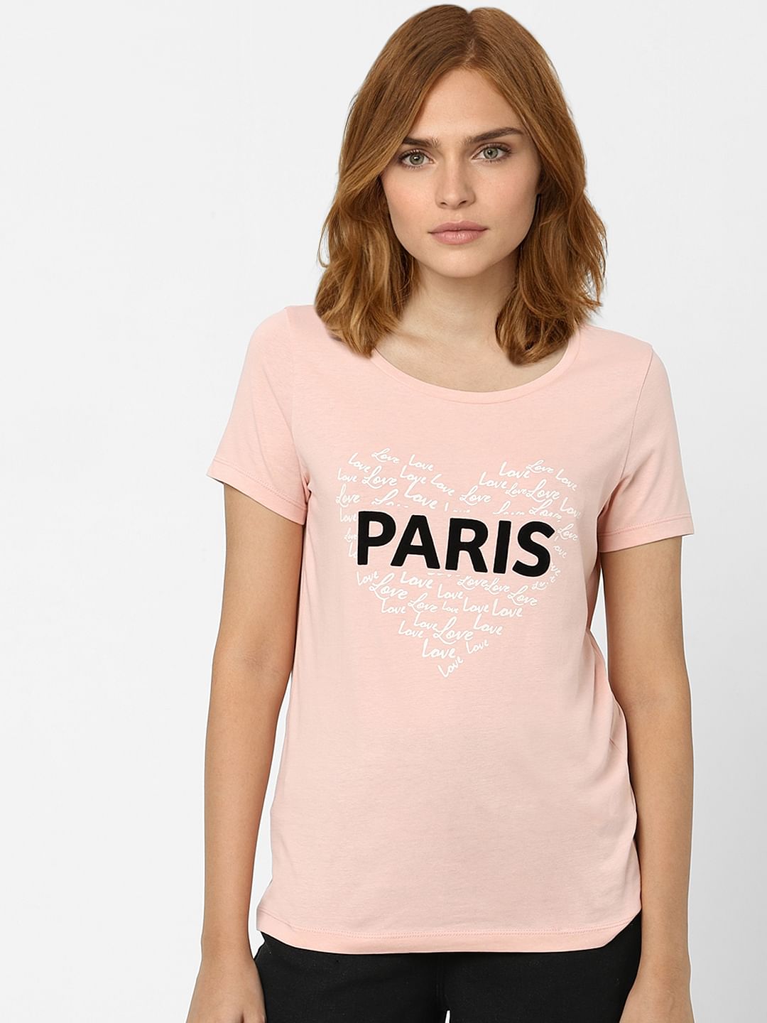 Pink Typographic Print T-Shirt