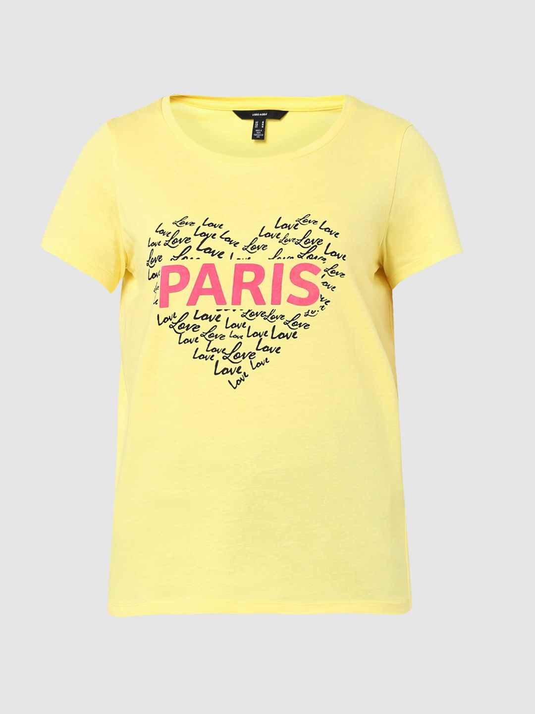 Yellow Typographic Print T-Shirt