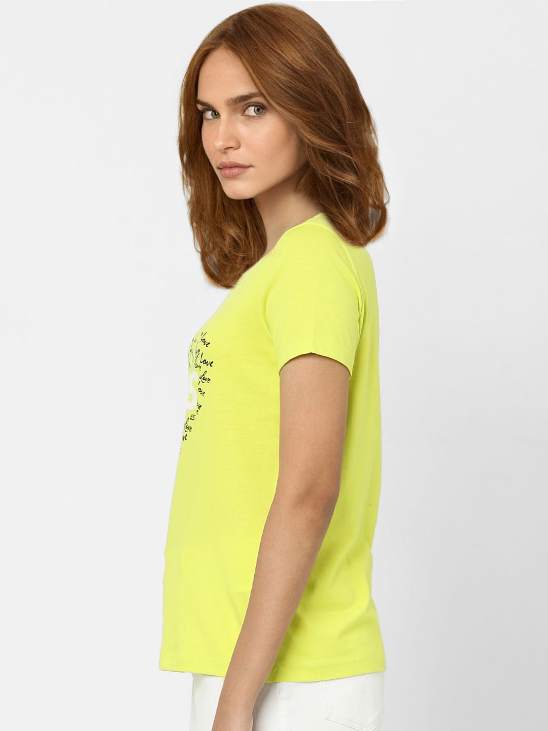 Yellow Typographic Print T-Shirt