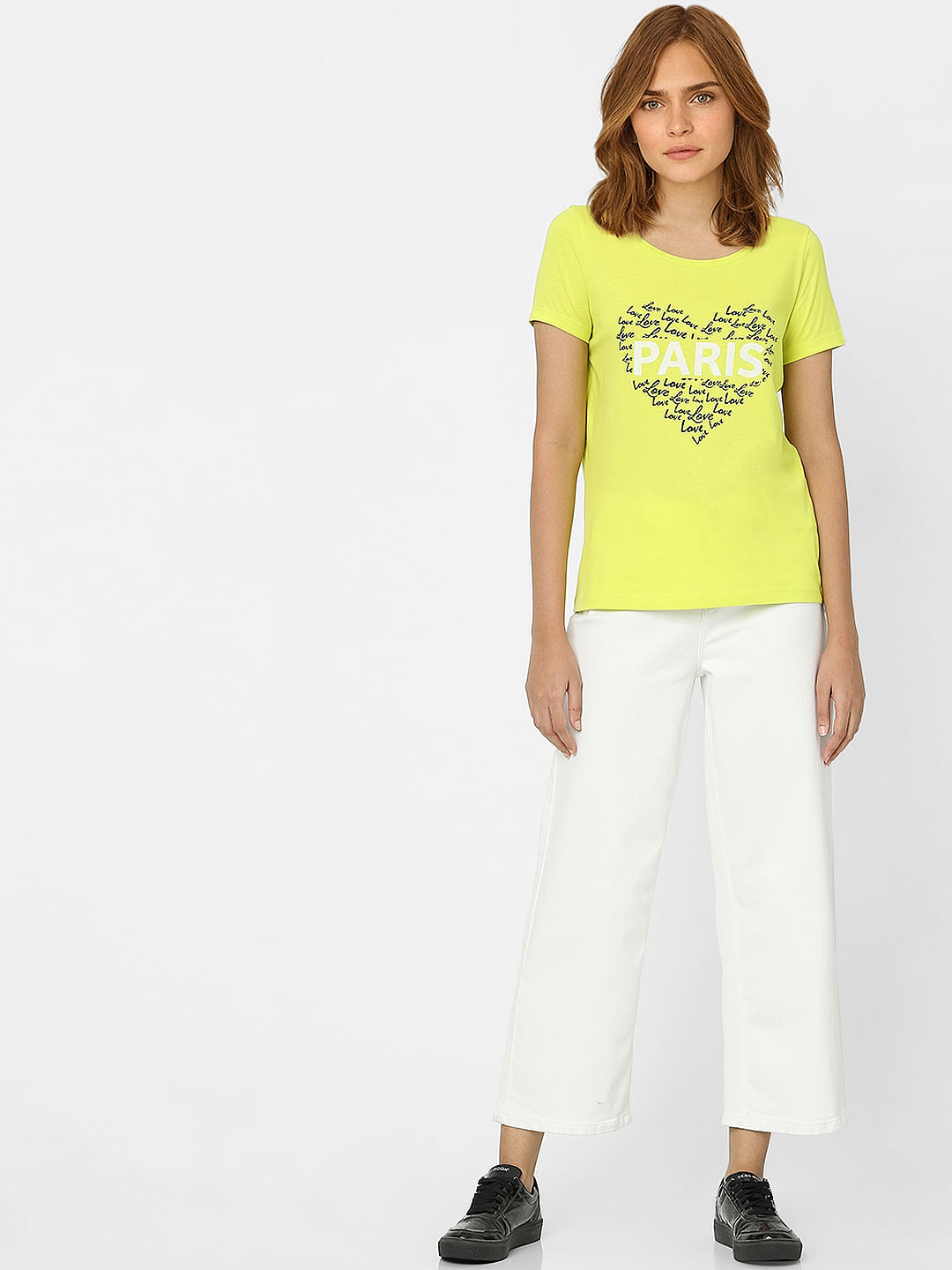 Yellow Typographic Print T-Shirt