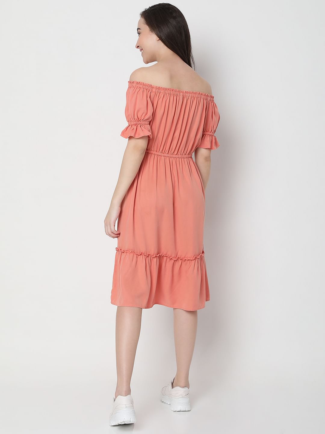 Peace Overdyed Off-Shoulder Dress