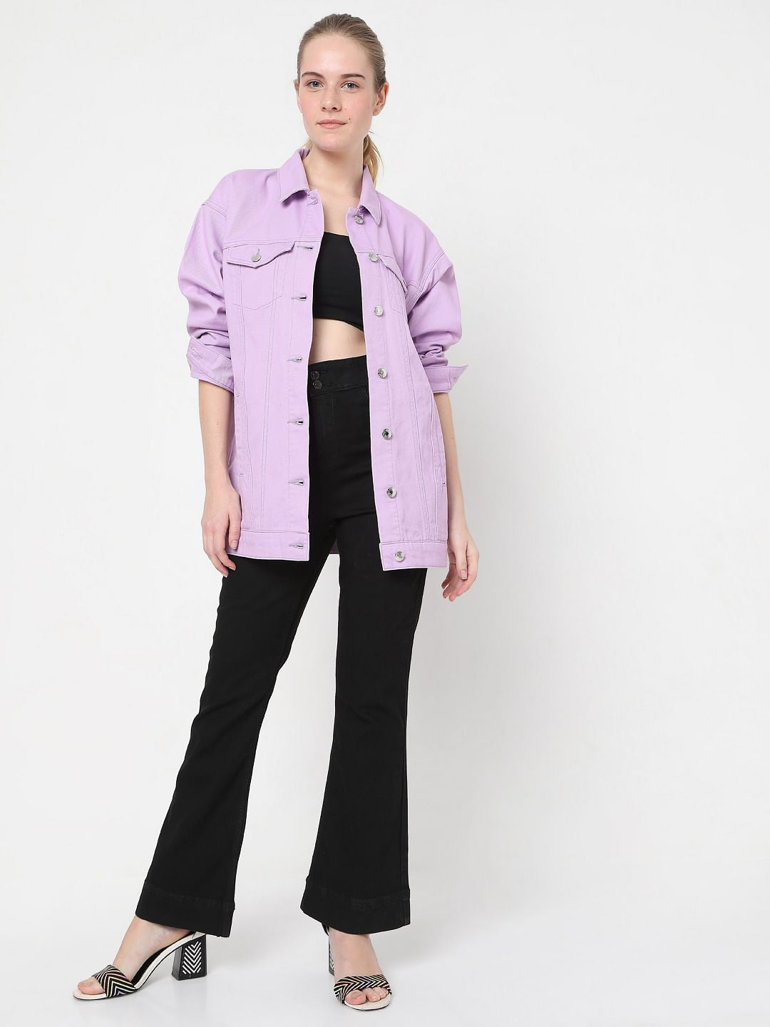 Lilac Oversized Denim Jacket